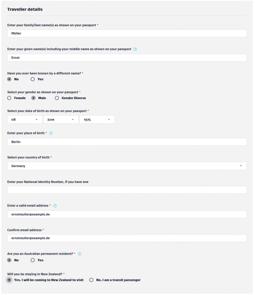 personenbezogenen nzeta